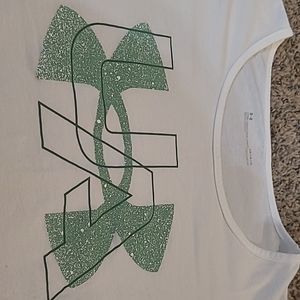 Under Armour White t-shirt with green UA symbol, Large